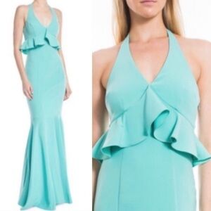 Likely Eden Halter Ruffle Bodice Mermaid Dress